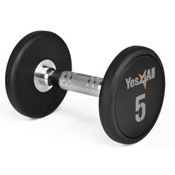 Pair Of Dumbbells 5 Lbs. Urethane W/Chrome Handles 