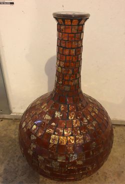 16” by 9” mosaic glass vase