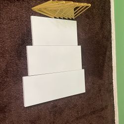 3 White Wooden Floating Shelves 
