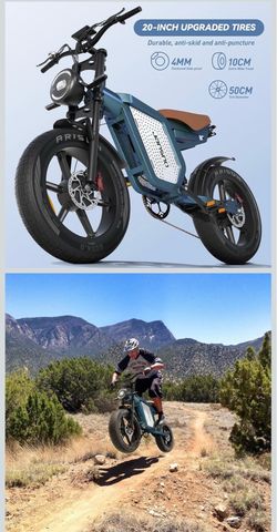 JANSNO Electric Bike,1500W Motor Electric Bike for Adults with 48V 23Ah Battery,31MPH 120 Miles, 20" x 4.0 Electric Dirt Bike,7-Speed Off Road ebike U