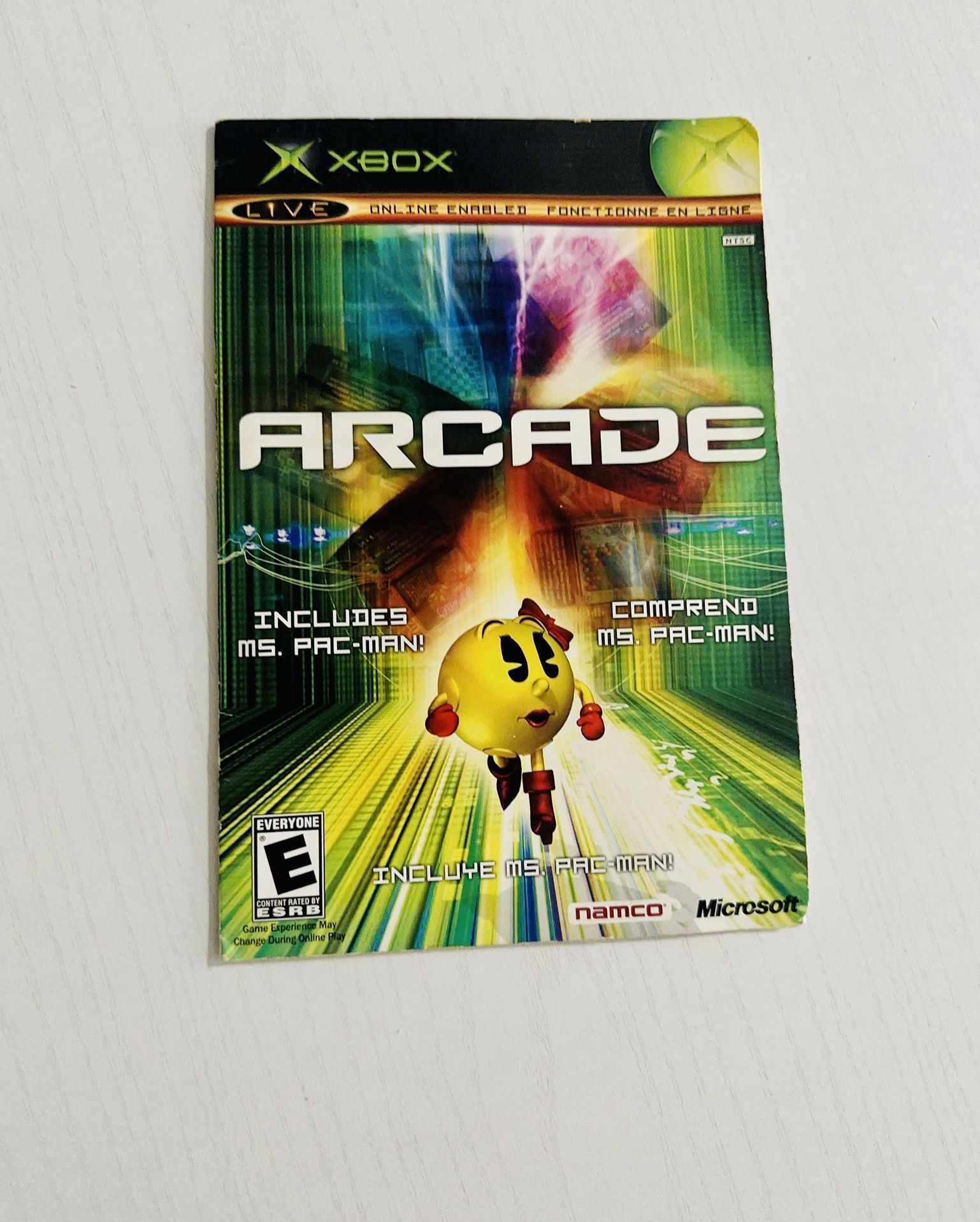 Xbox Live  Arcade Disc Includes Cardboard Sleeve Namco Ms Pac-Man  Microsoft