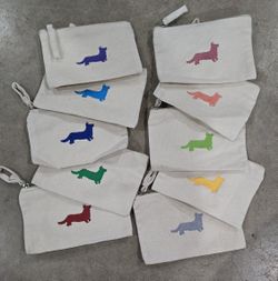 Corgi Canvas Zippered Pouches!
