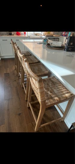 Wood and Rattan Bar Stools - World Market - Counter Stool