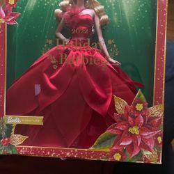 2022 Holiday Barbie , Packaging A Bit Worn But Doll Is Brand New , Never Been Removed 