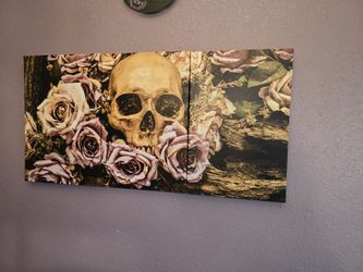 Skull 3 Panel Canvas