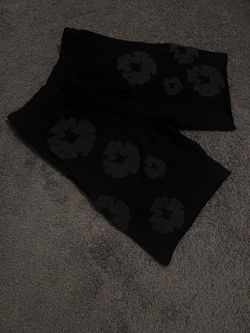Denim shorts black and grey