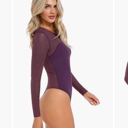 Shapewear Illusion Mesh Long Sleeve Tummy Control Bodysuit