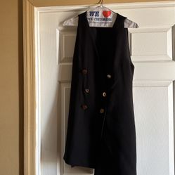 Black Gold Button Dress