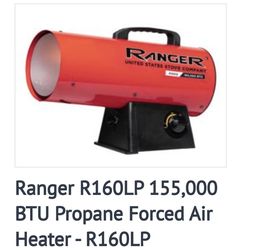 Ranger R160LP 155,000 BTU Propane Forced Air Heater - R160LP

