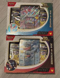 Pokémon 30th anniversary greninja and sylveon ex box new