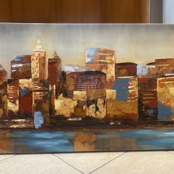 Untitled City Skyline Print On Canvas 
