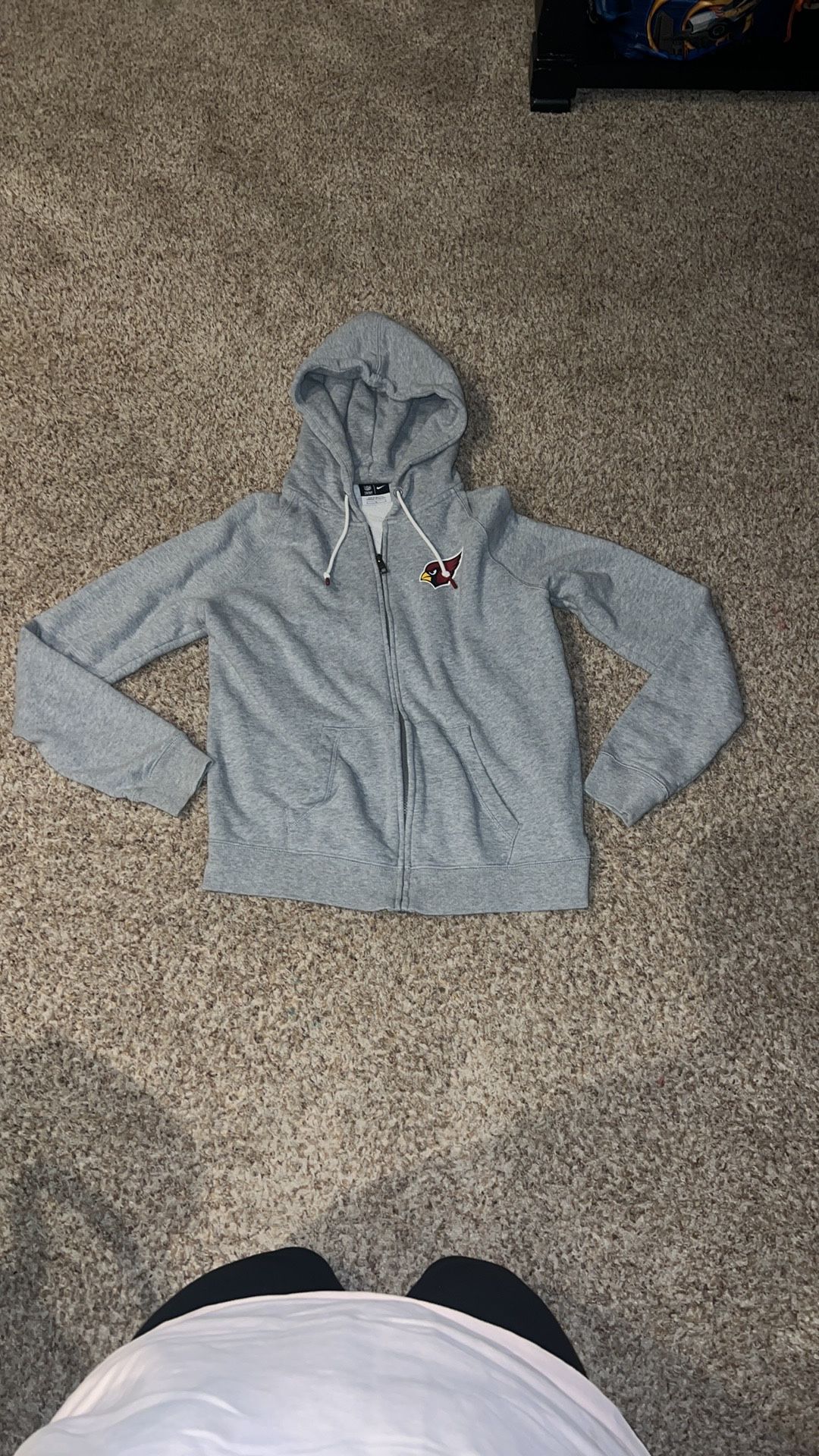 women's Arizona Cardinals NFL team apparel Nike hooded sweatshirt zip up gray size L