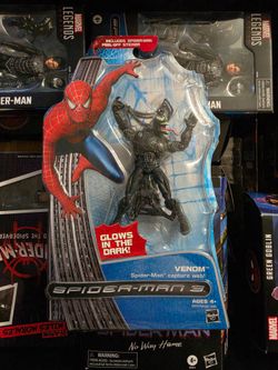 Vintage Hasbro Marvel Legends Spiderman 3 Venom Glow in the Dark Eyes