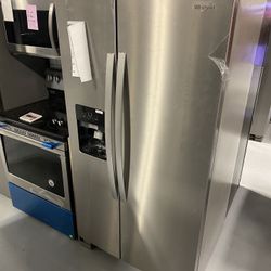 Whirlpool Stainless Steel 36” Wide Side-by-Side Refrigerator - 25 Cu. Ft.