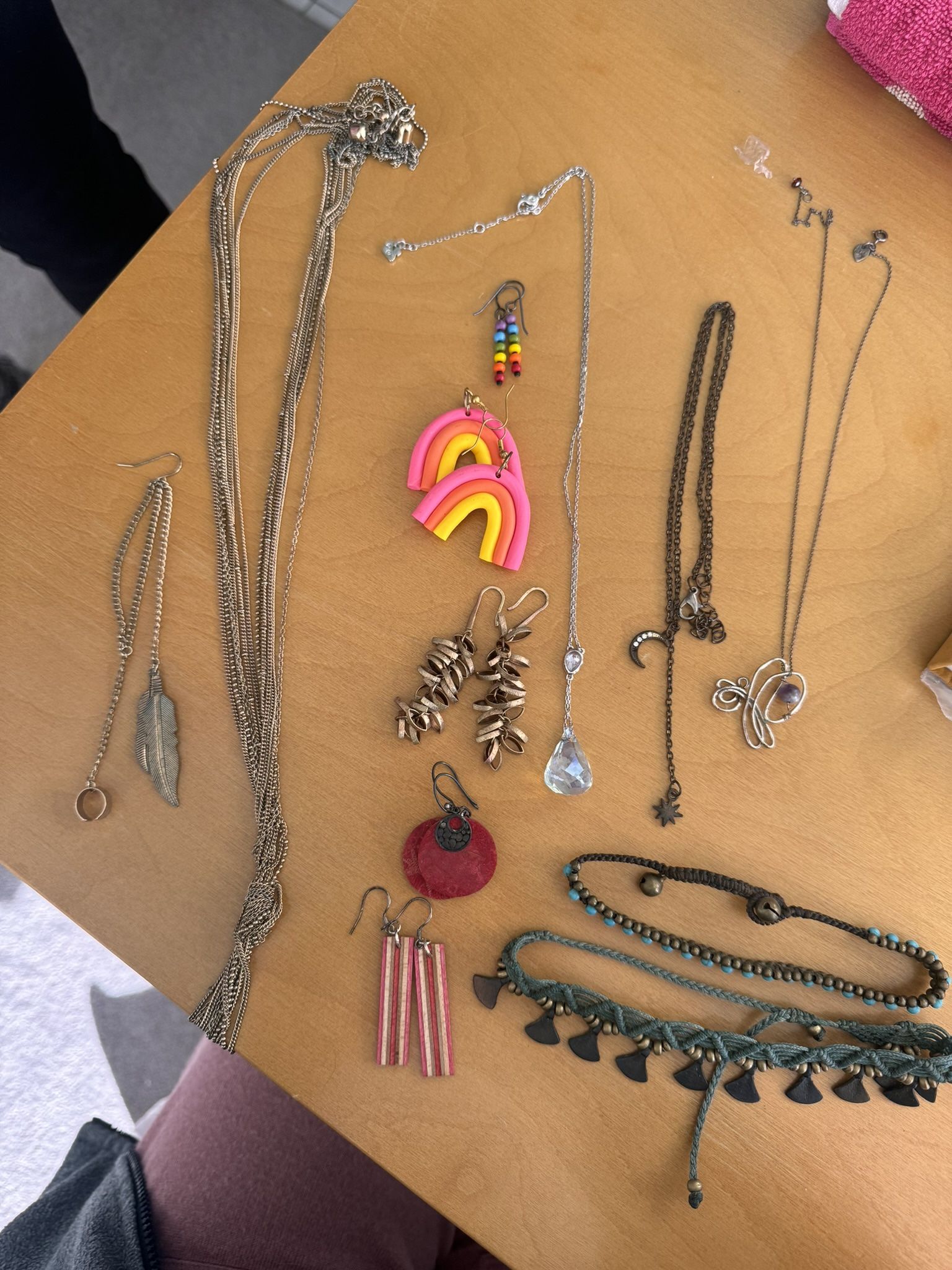 Bundle of Jewelry - earrings, anklets, and necklaces