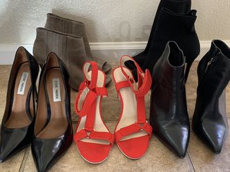 5 Pairs Of Heels / Leather Booties / Steve Madden