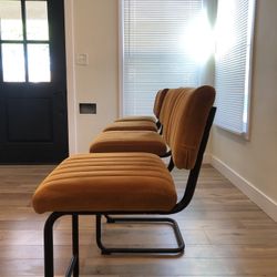 4 Orange 24 Inch Bar Stools