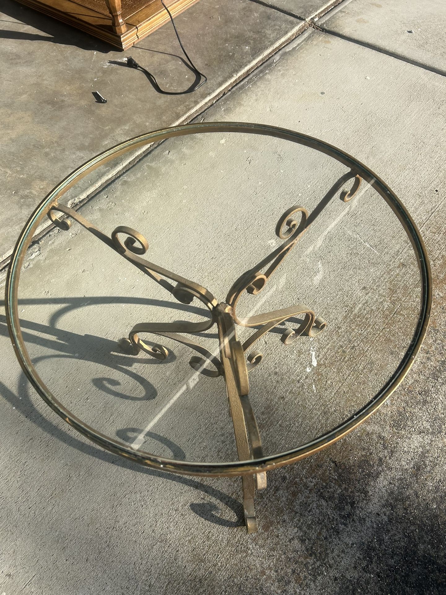Wrought Iron Table Base With Glass Top