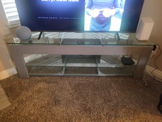 Corner TV stand, glass