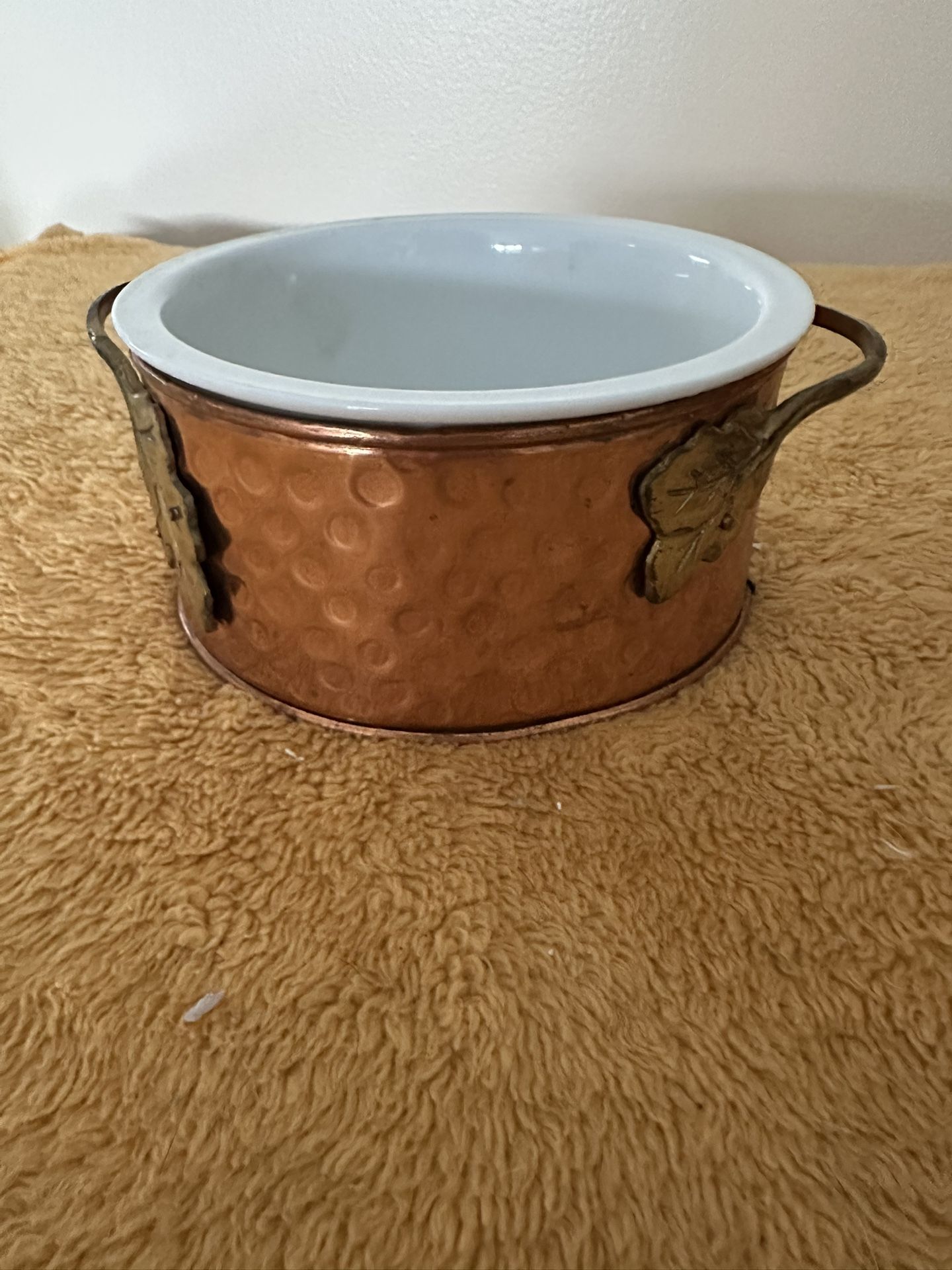 Teleflora hammered Copper Casserole Dish