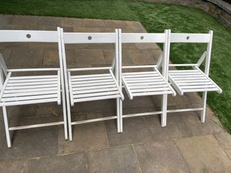 Lot Of 4 IKEA Wood Foldable Chairs