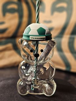 2026 Starbucks FIFA World Cup Bearista Bear Straw Cup With Football Cap Lid 20oz