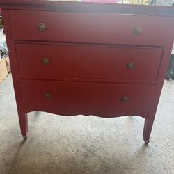 Antique Dresser Red. 