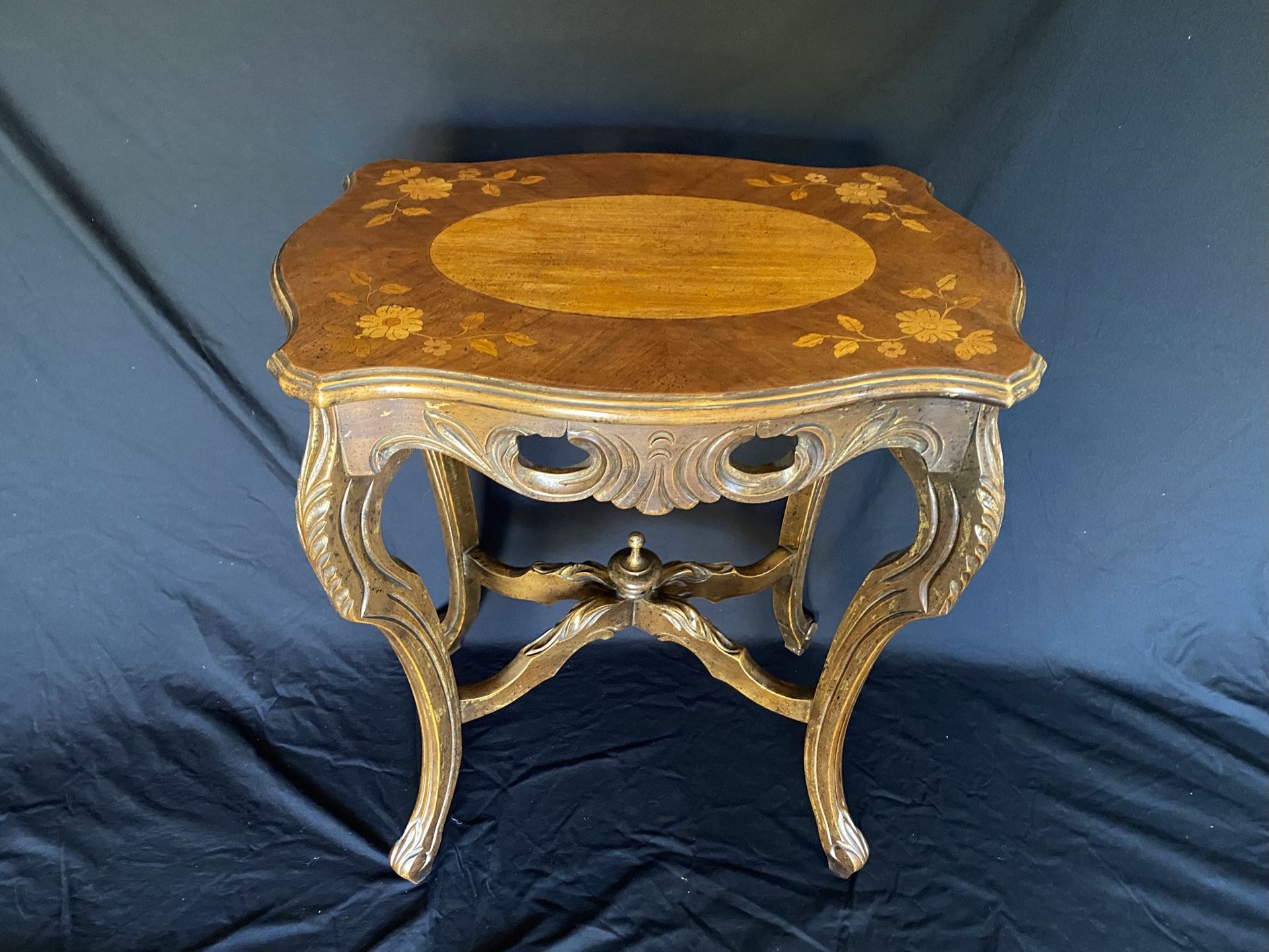 Antique French-Styled Inlaid Side Table