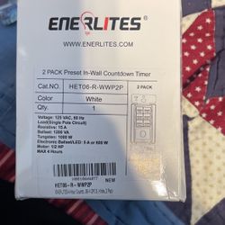 ENERLITES 4-Hour Countdown Timer Switch, 5-10-30-60 Min, 2-4 Hour, for Bathroom Fans, Lights, 120VAC Neutral Wire Required, UL Listed, HET06-W-2PCS, W
