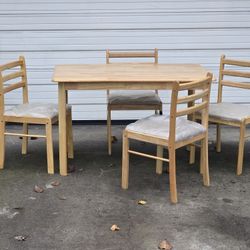 Dining Table Set – Solid Pine (Table + 4 Chairs)