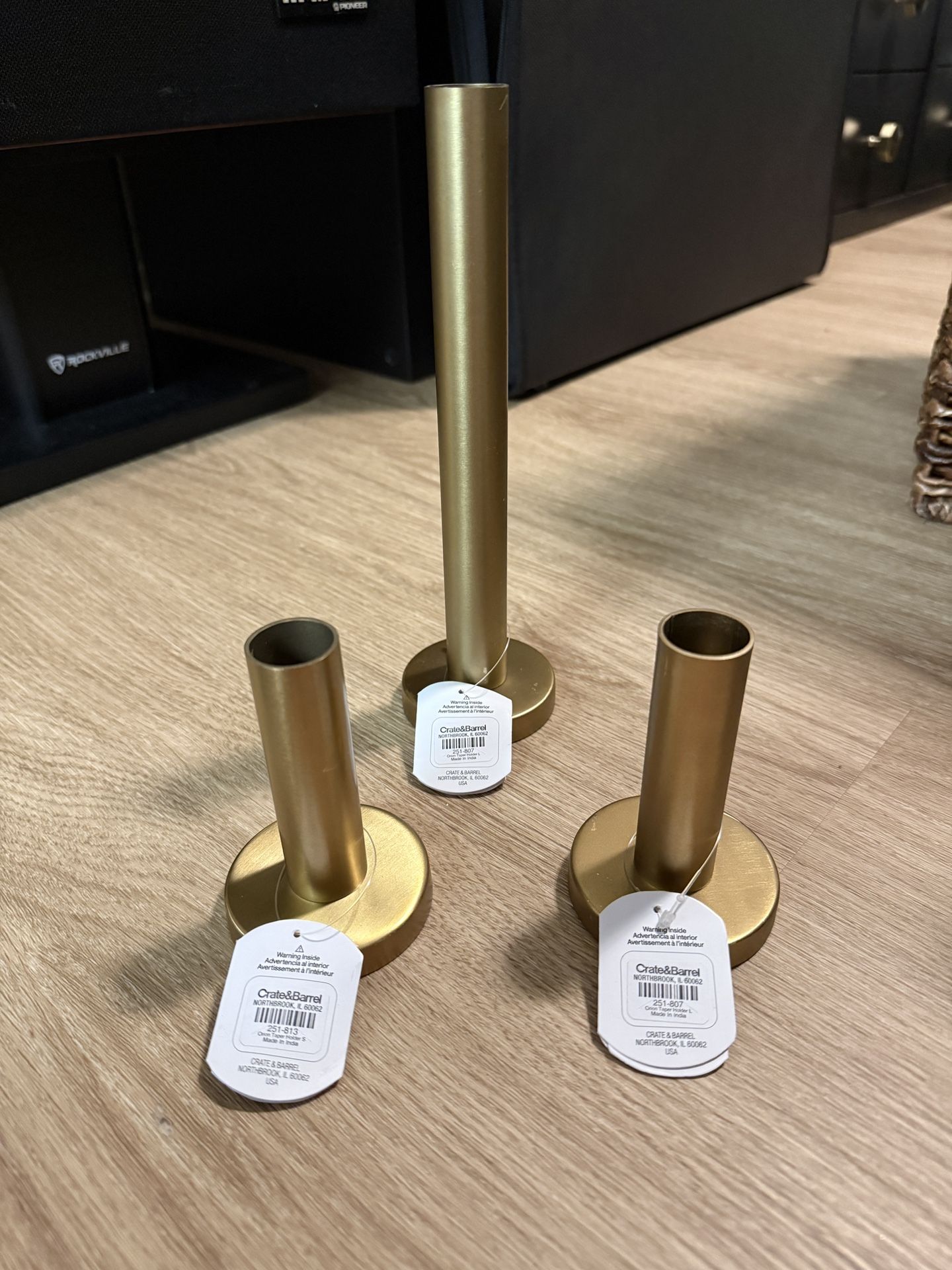 NWT crate & barrel candle taper holders 