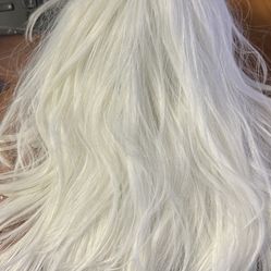 Wig Synthetic White Wig Long Layered 23” with Bangs