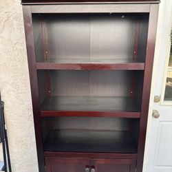 Cherry 5-shelf Bookcase With Doors 