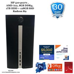 HP 510-p127c , AMD A12, 8GB DDR4, 128GB SSD + 1TB HDD "H91688"
