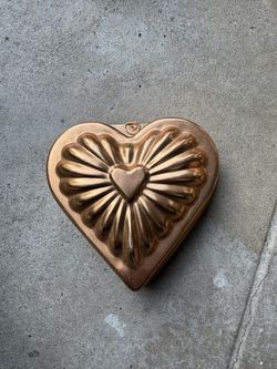 Vintage copper heart Jell-O mold