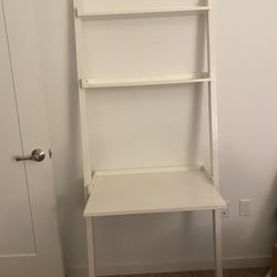 Leaning White Desk