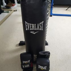 Everlast MMA 70 Pound Heavy Bag And 2 Pairs Of Gloves