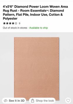 Rug Room Essentials 4x5'6" Diamond Area Rug Rust