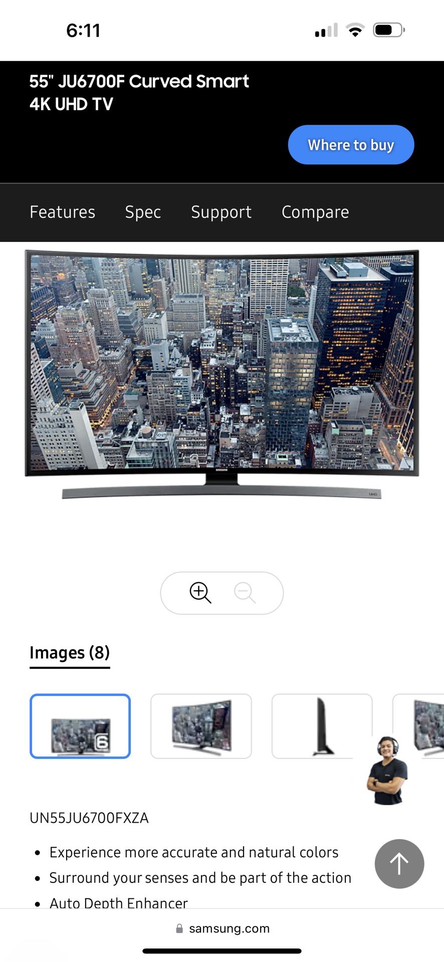 Samsung 55 Inch Curved Smart TV