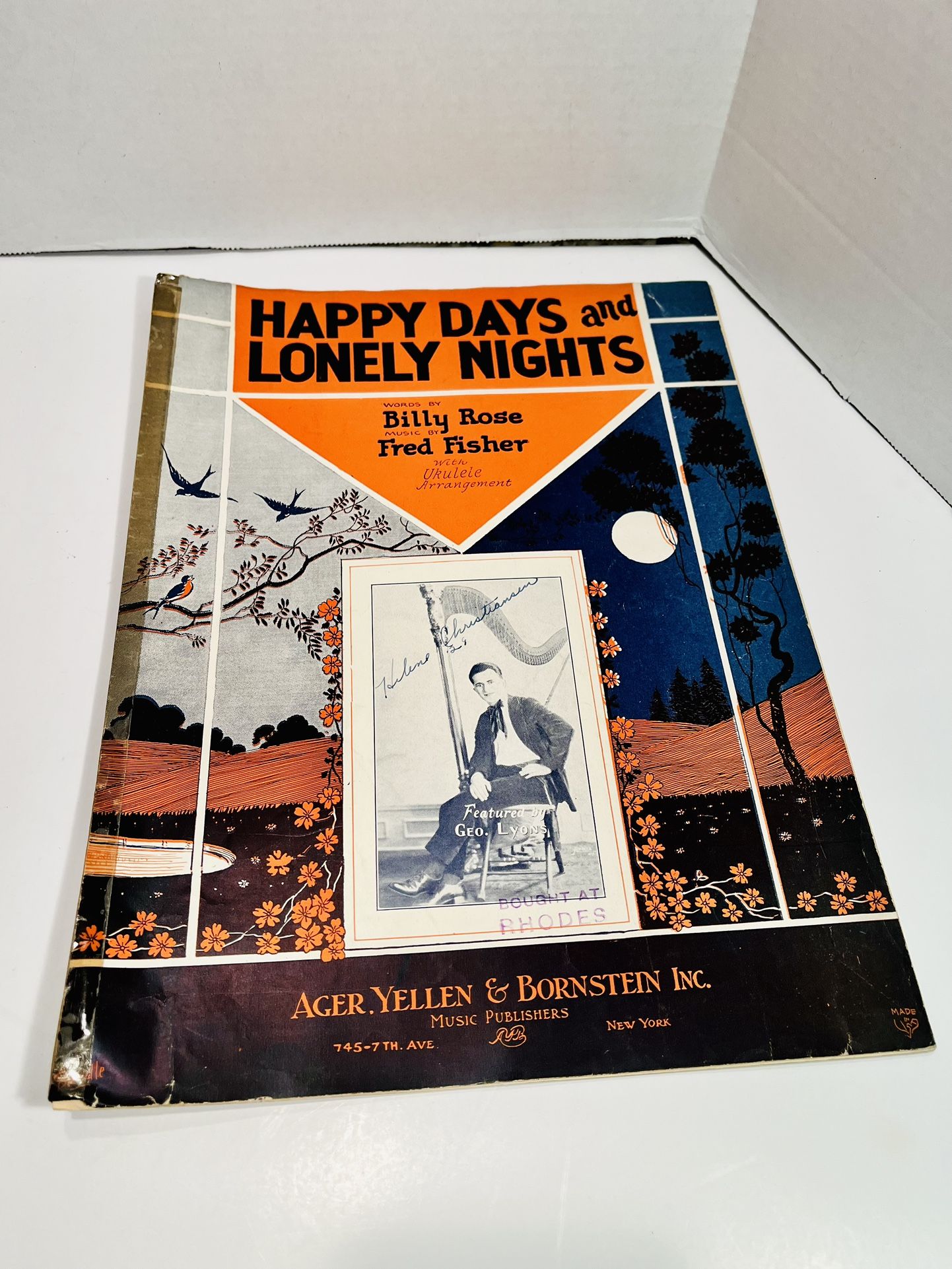 1928 HAPPY DAYS AND LONELY NIGHTS Vintage Sheet Music, Billy Rose & Fred Fisher