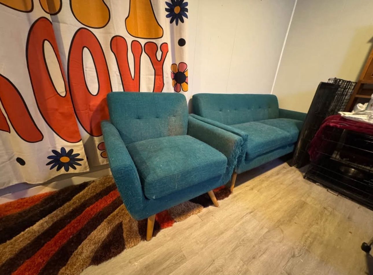 Mid Century Couch And Chair
