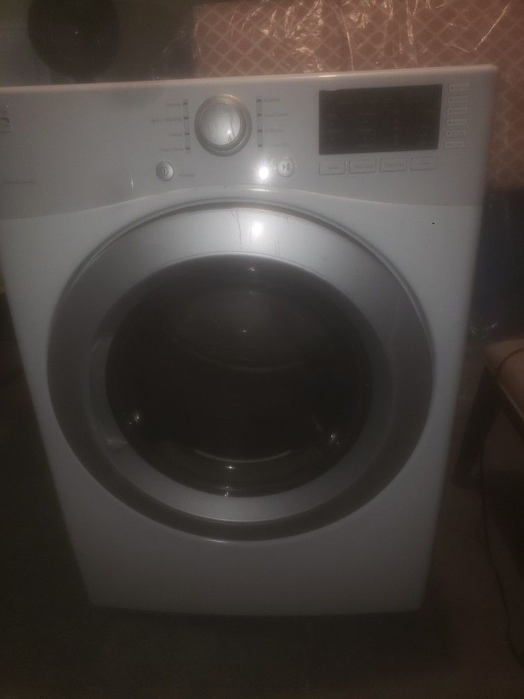 White Kenmore Washer And Dryer, Front Loading.