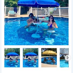 In The Pool Table With 4 Bar Stools And Umbrella New Condition 