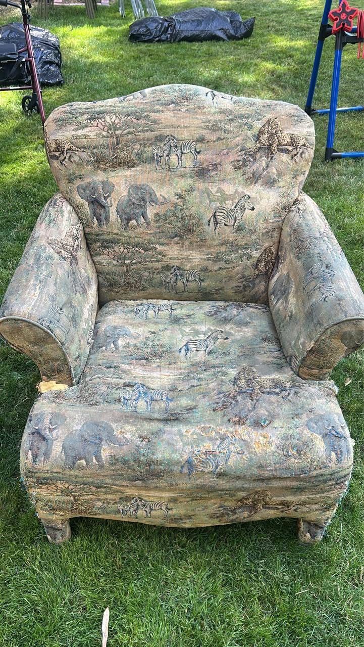 Free Wingback Chair Animal Print
