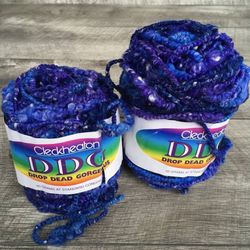 Lot of 2 Skeins Cleckheaton DDG Acrylic Silk Blend Yarn