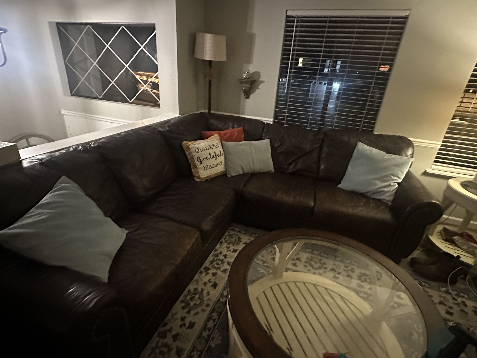Ashley Brown Leather Sectional