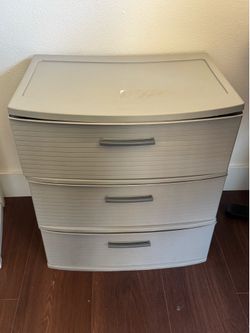 Sterilite Plastic 3 Drawer Set Container, Grey Colored