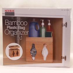 Seville Classics Bamboo Plastic Bag Organizer