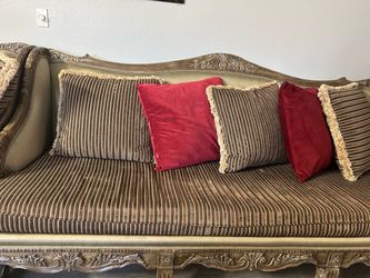 French Baroque Style Carved Wood Sofa