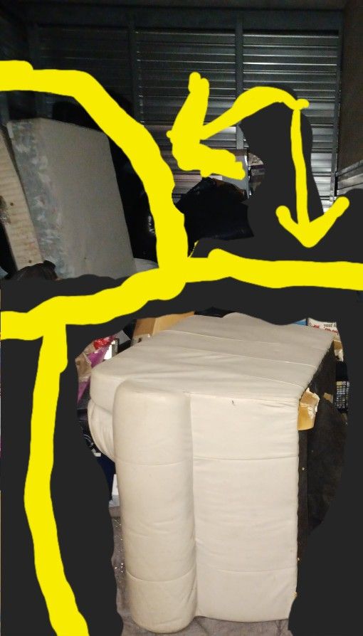 FREE TWIN MATTRESS/BOX SPRING & STURDY TAN LEATHER CHAIR